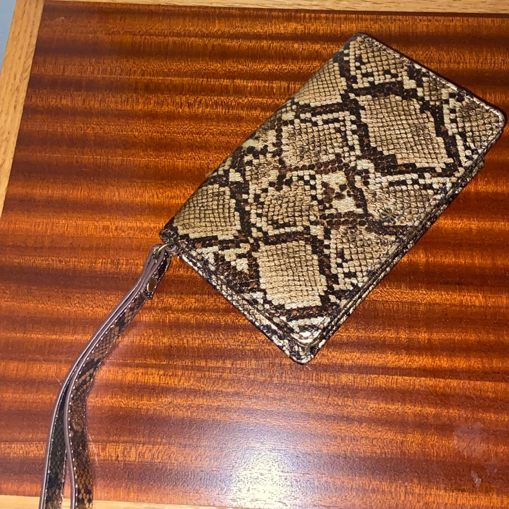 HOBO golden snakeskin jill wristlet wallet